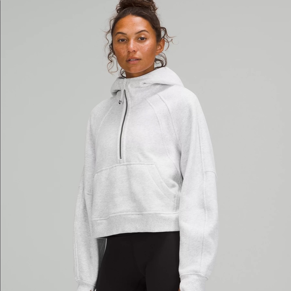 Lululemon Scuba Oversized Half-Zip Hoodie Heathered Core Ultra Light Grey NEW